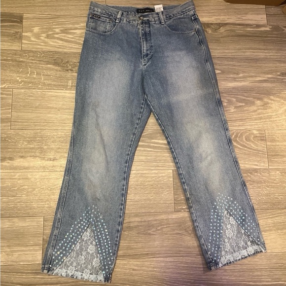 R.V.T. jeans co lace and gem embellished jeans 18 1/2 - Picture 5 of 11